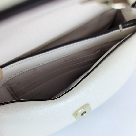 kate spade Puffy Mini Handle Crossbody Bag Leather Parchment Winter White NWT - Picture 12 of 13